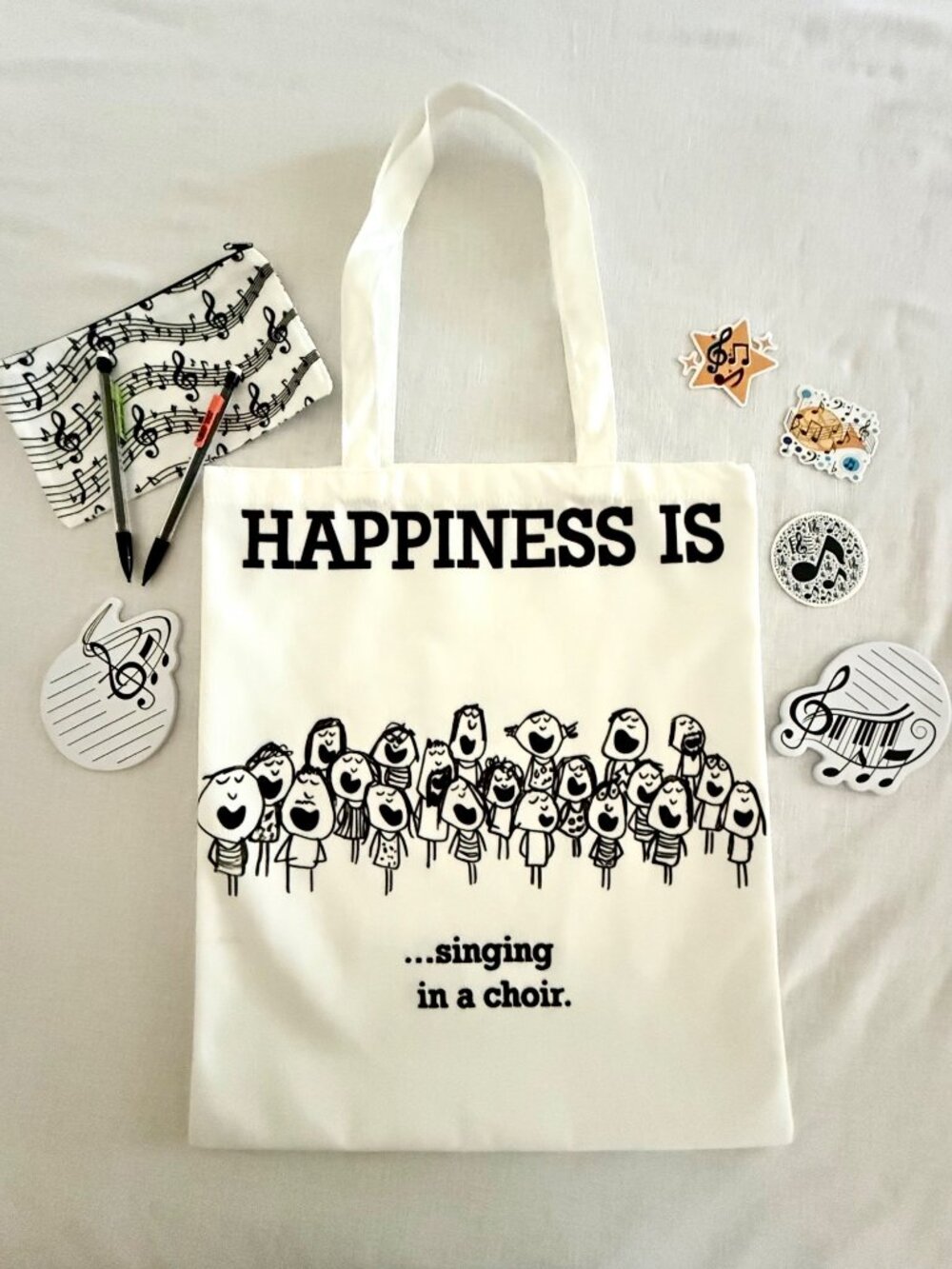 Choir Gift Bundle Music Tote Pouch Sticky Notes Stickers Stationery Set